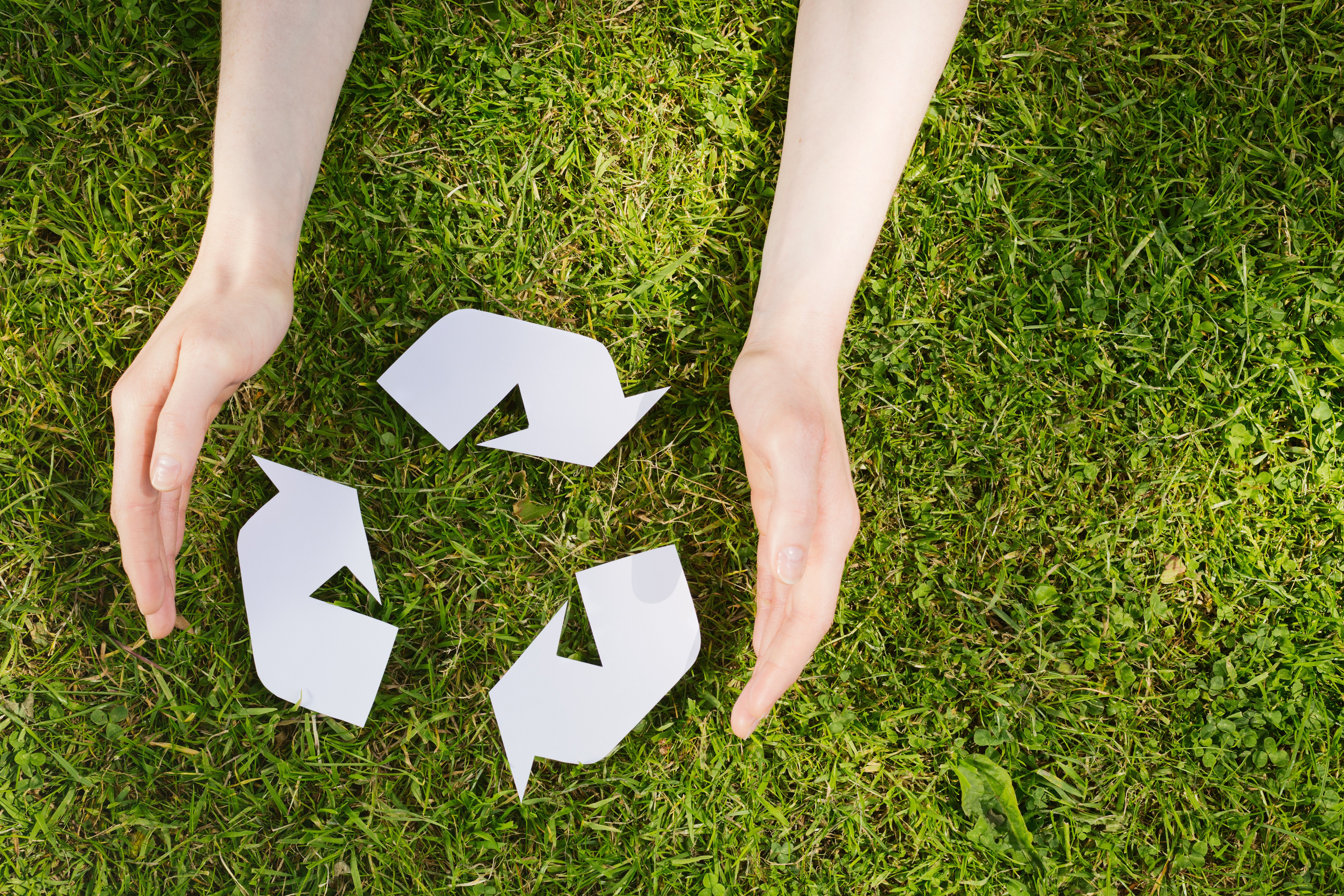 Hands with Recycling Sign